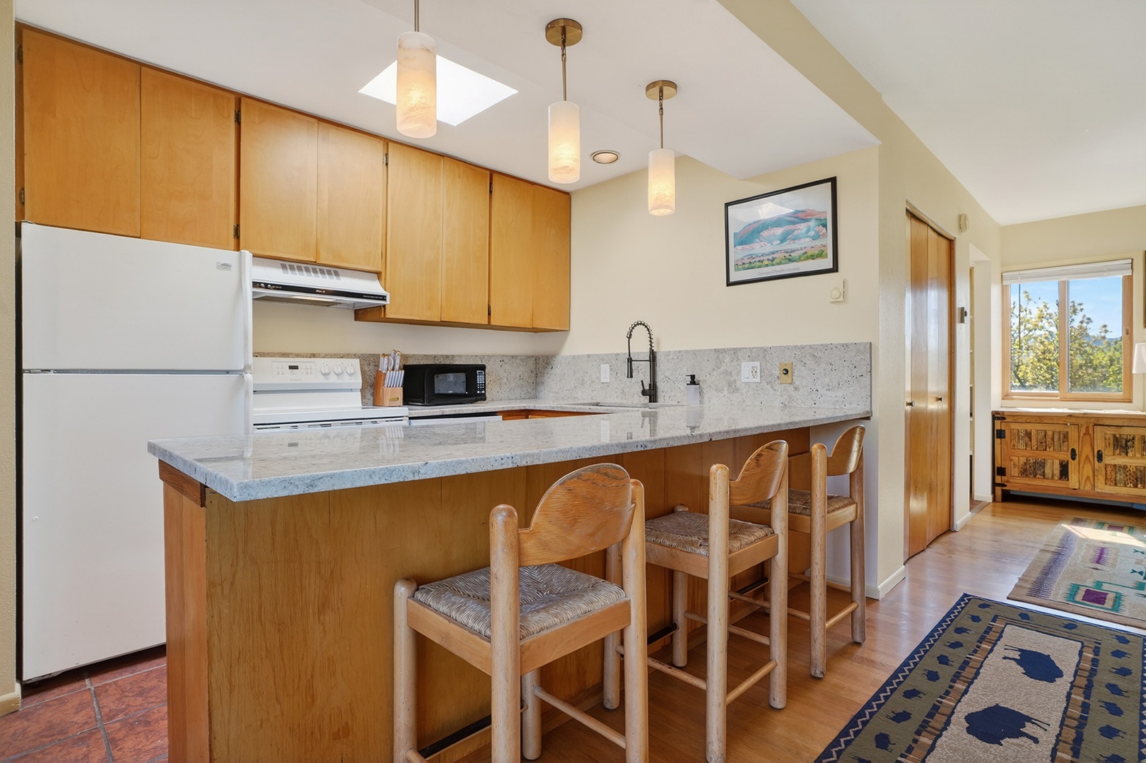 Dining bar seating in the kitchen