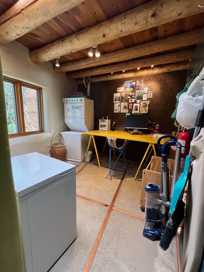 Laundry area, extra storage and cleaning supplies