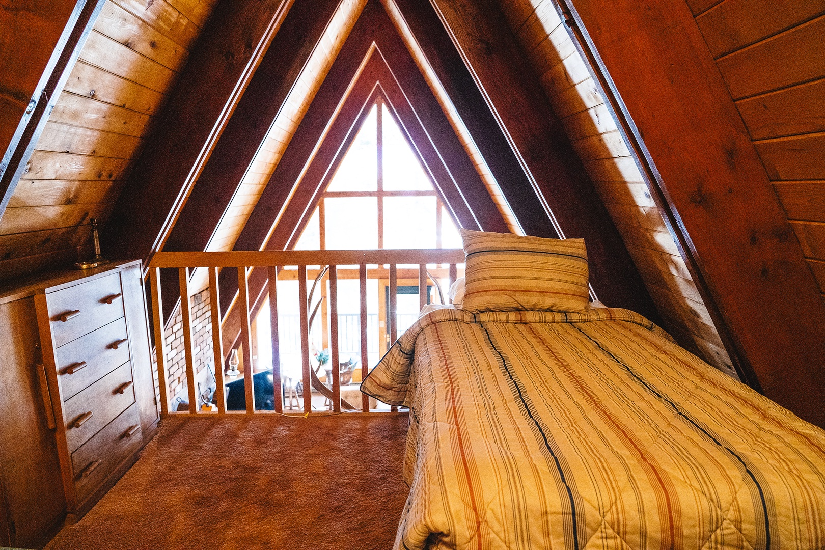 Twin bed in the loft