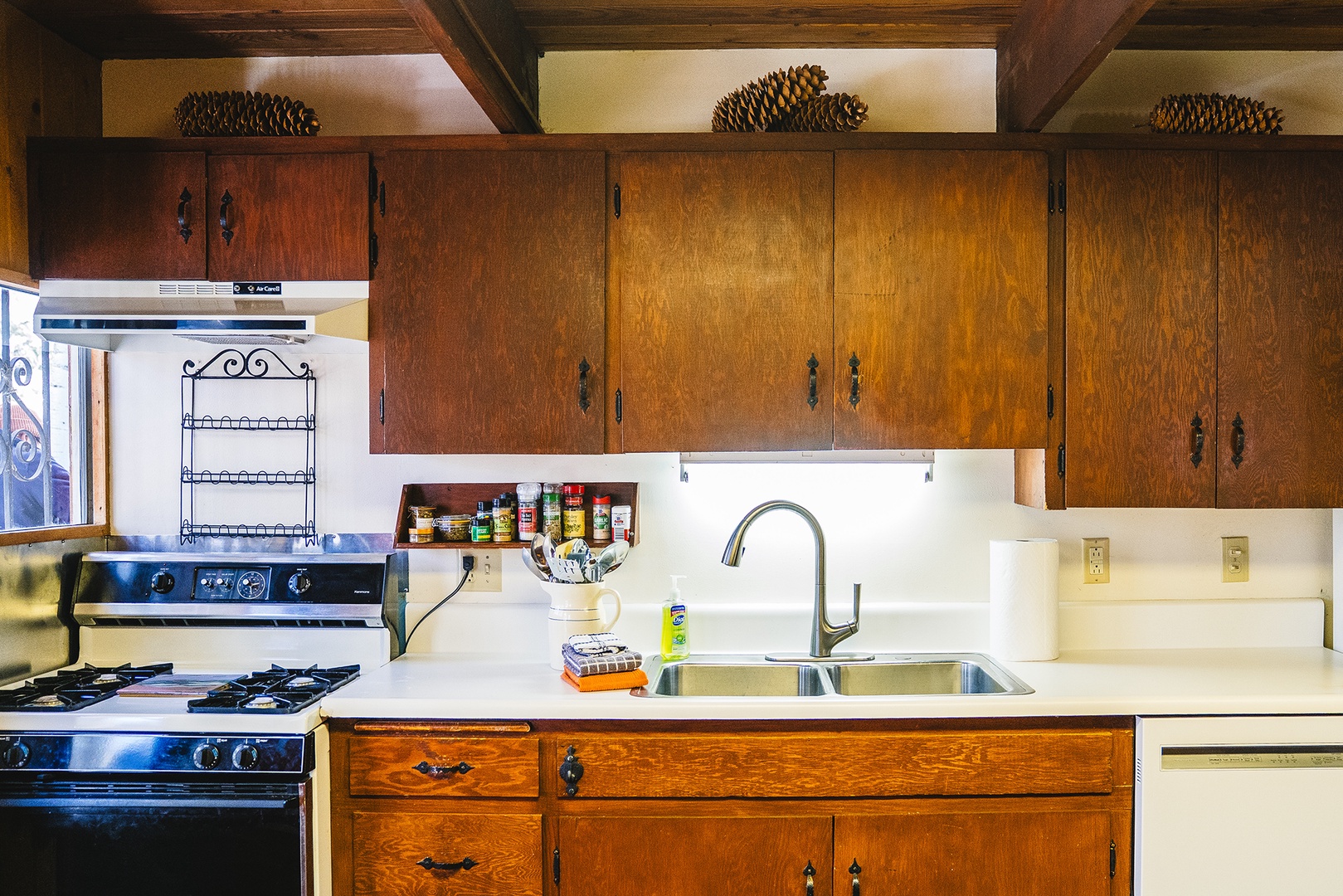 Classic cabin kitchen with modern appliances