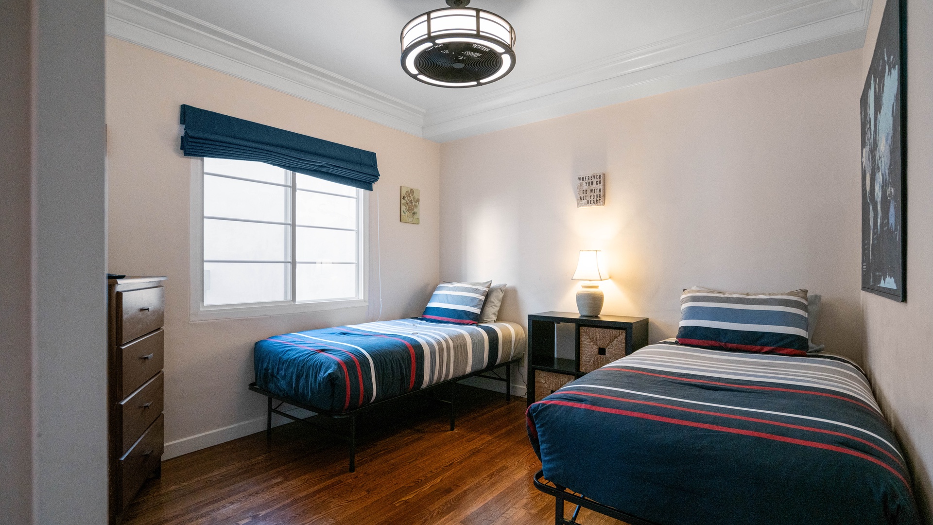 Bedroom 3: Two twin beds, first floor