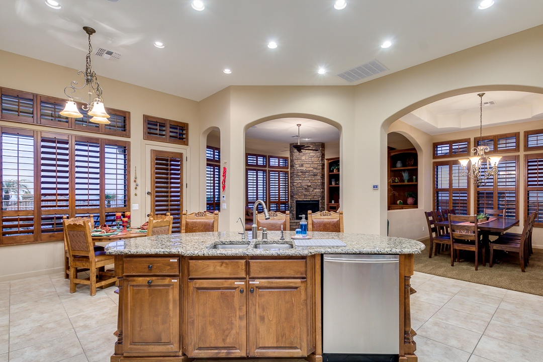 Breakfast bar with dishwasher and sink