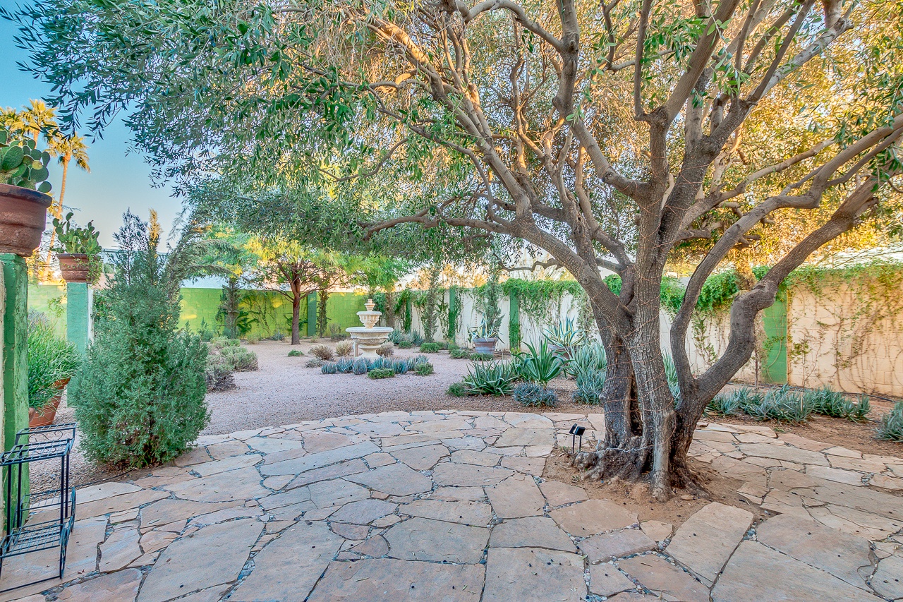 Expansive private backyard with garden