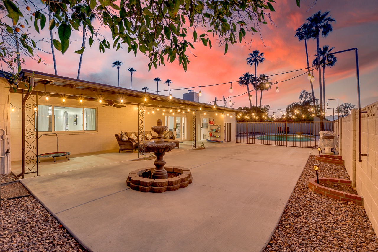 Large backyard patio