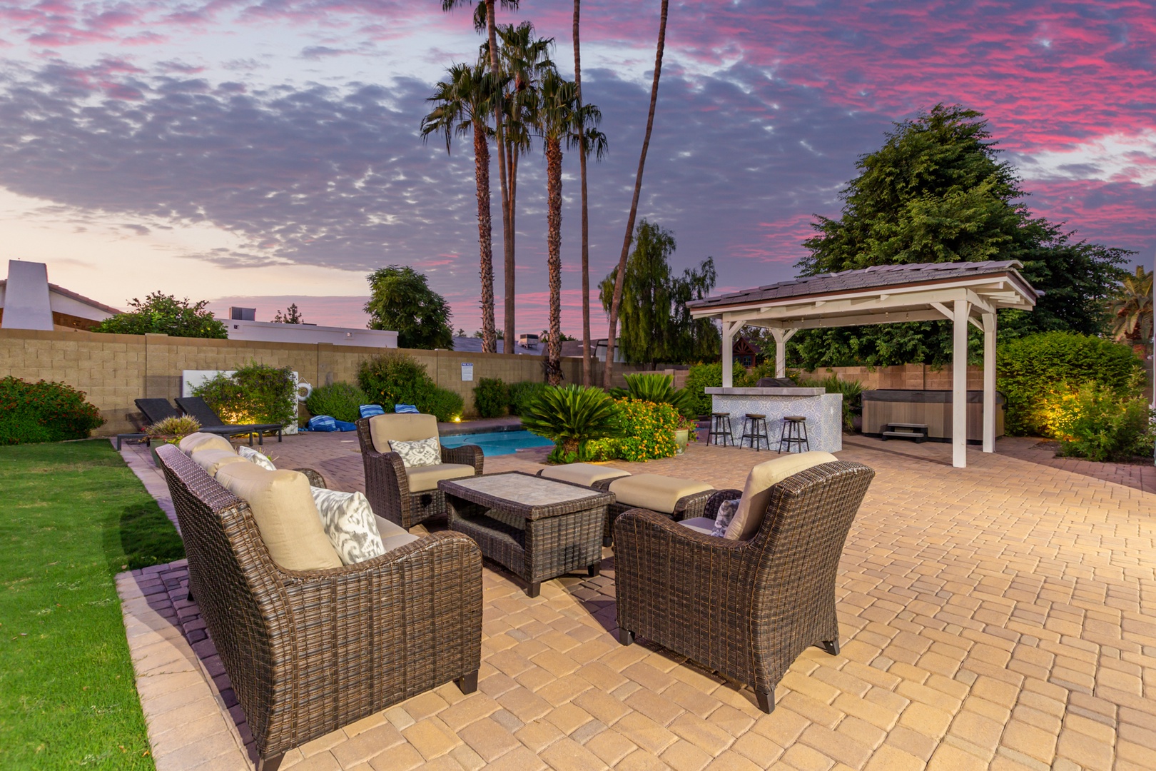 Outdoor patio lounge area