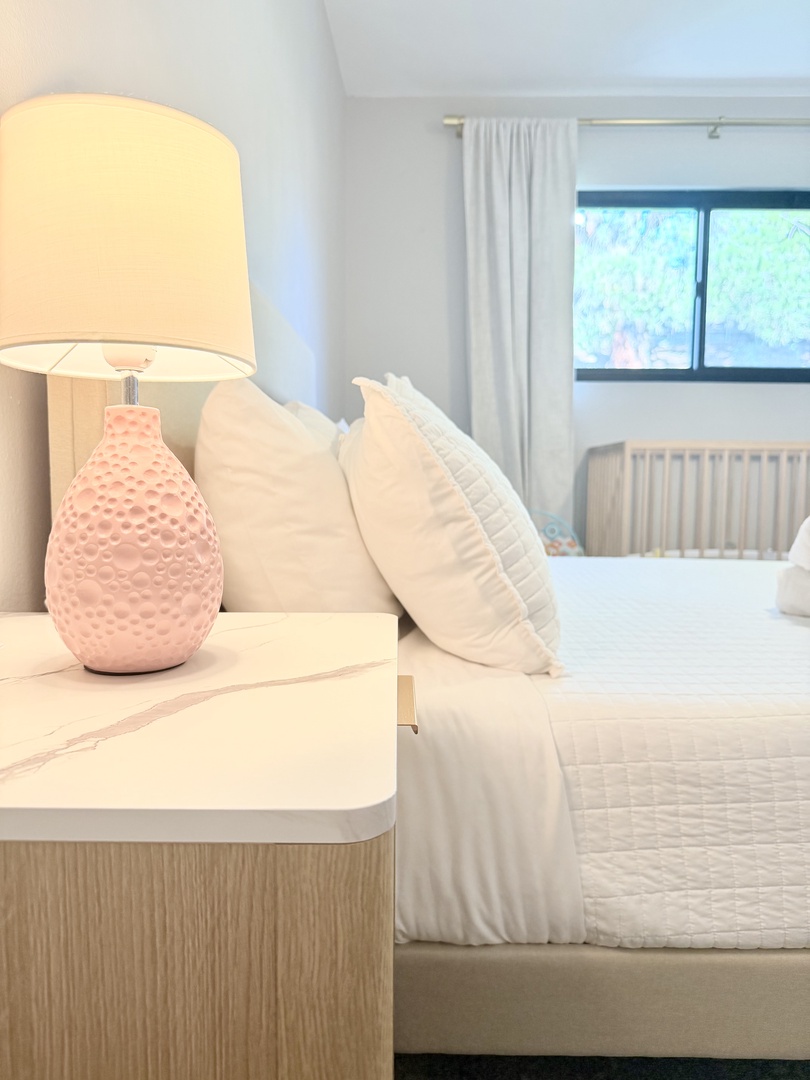 Bedroom 4: one Queen, one Twin, and one Baby Crib. Pack n play also available.