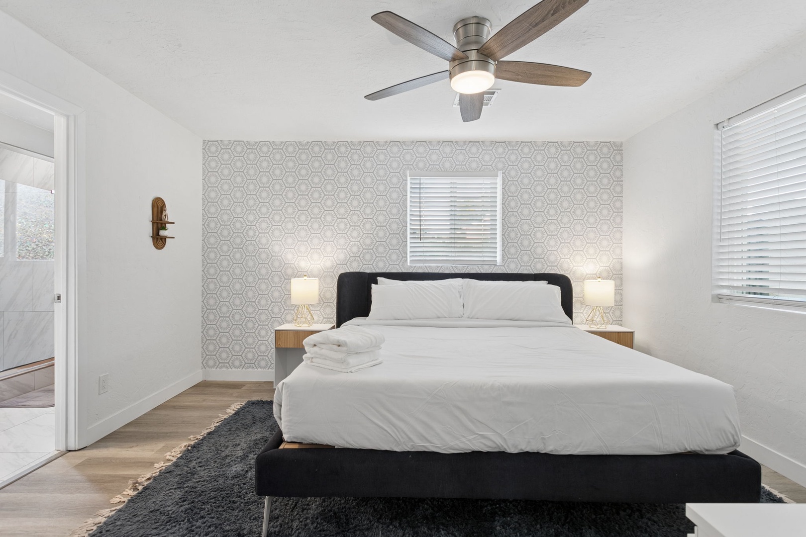 Primary Bedroom: One King Bed