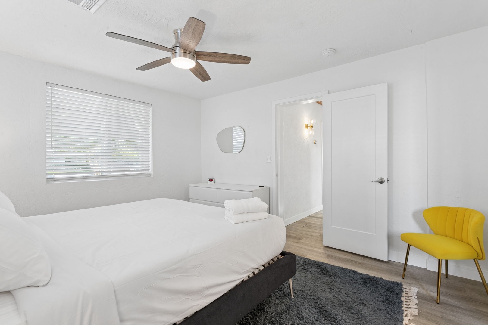 Primary Bedroom: One King Bed