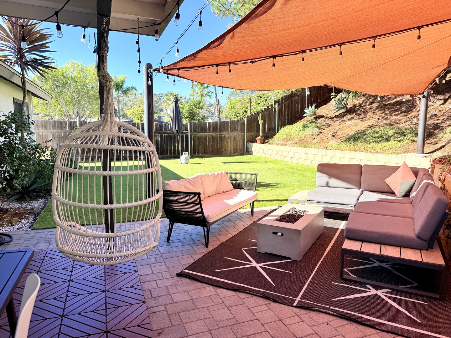 Soak in the sun or relax in the covered patio lounge area