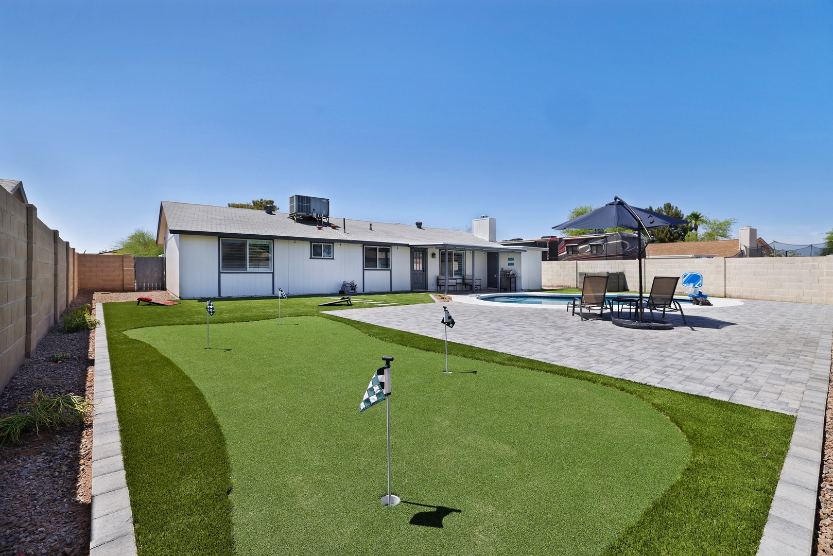Practice your golf game on the putting green