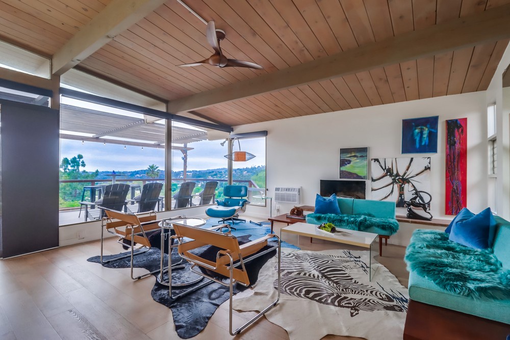 Formal living room with panoramic views