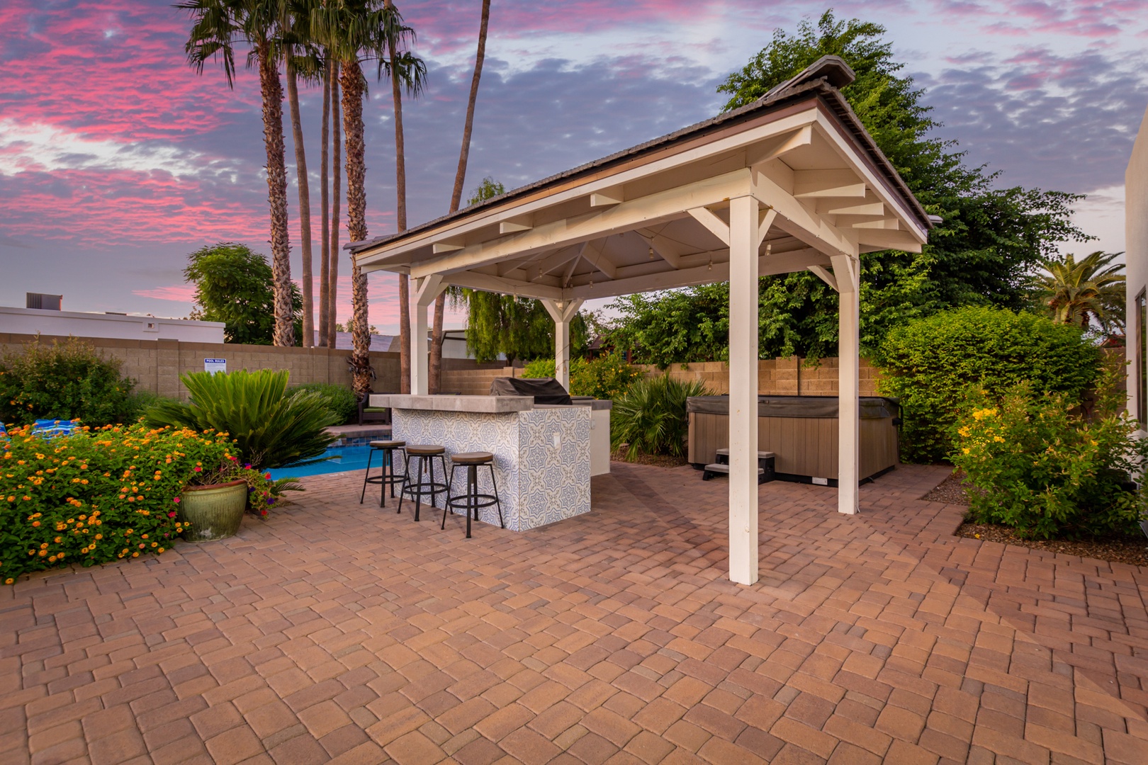 Gazebo with built-in BBQ