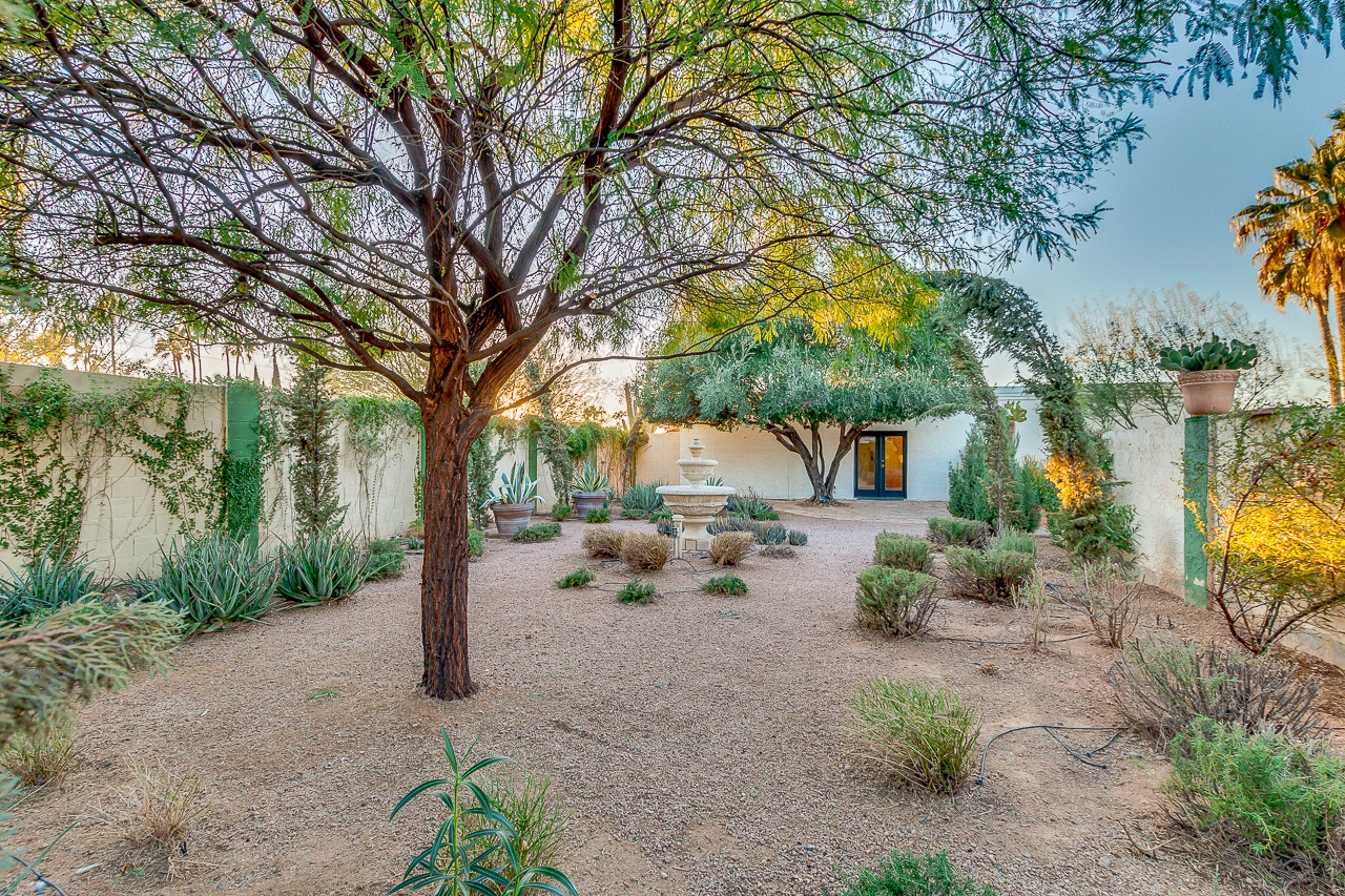 Expansive private backyard with garden