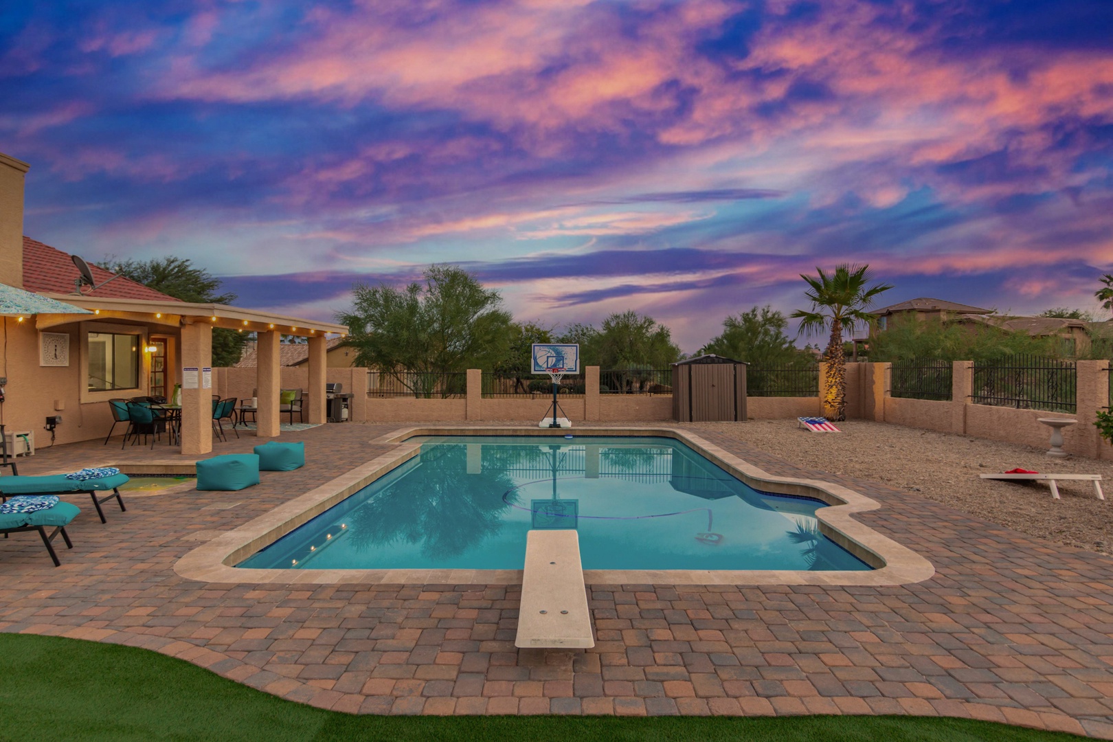 Pool with a diving board