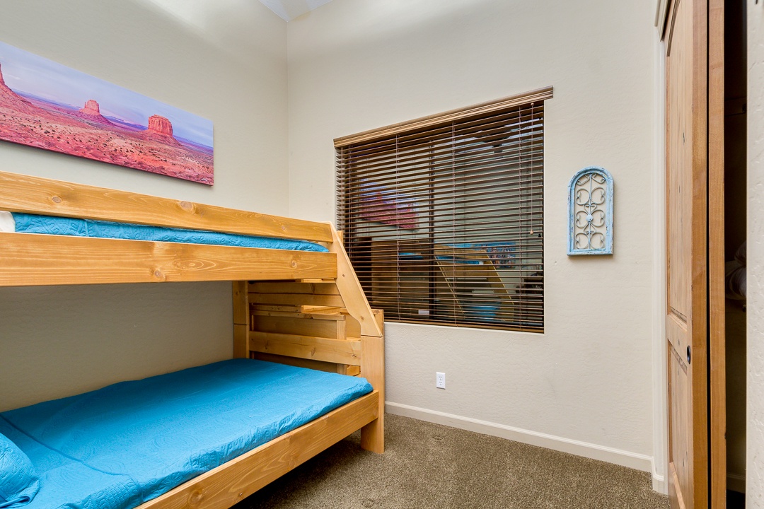 Bedroom 3 with a bunk bed, Single top and Double Bottom