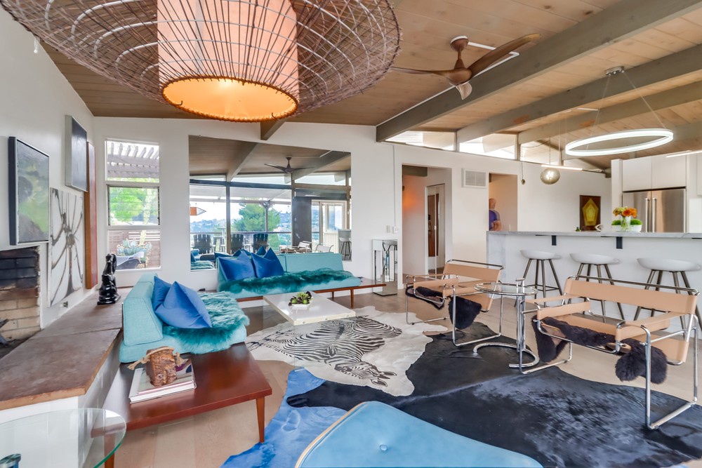 Formal living room with panoramic views