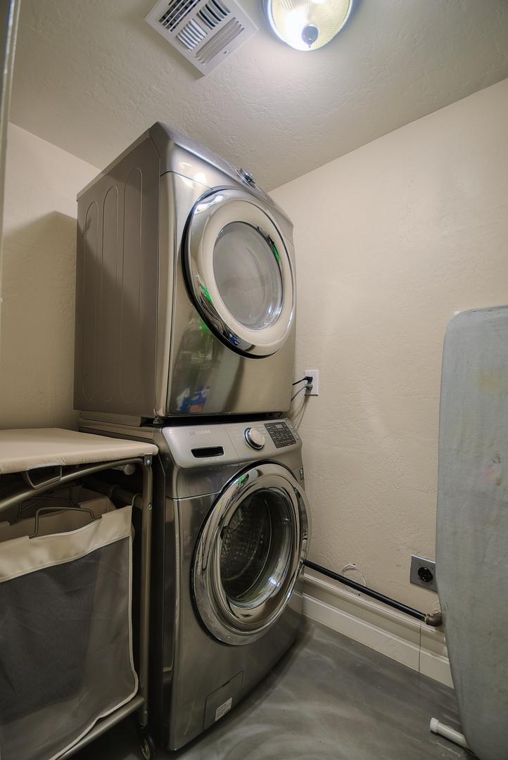 Washer and Dryer available. Complimentary detergent available.