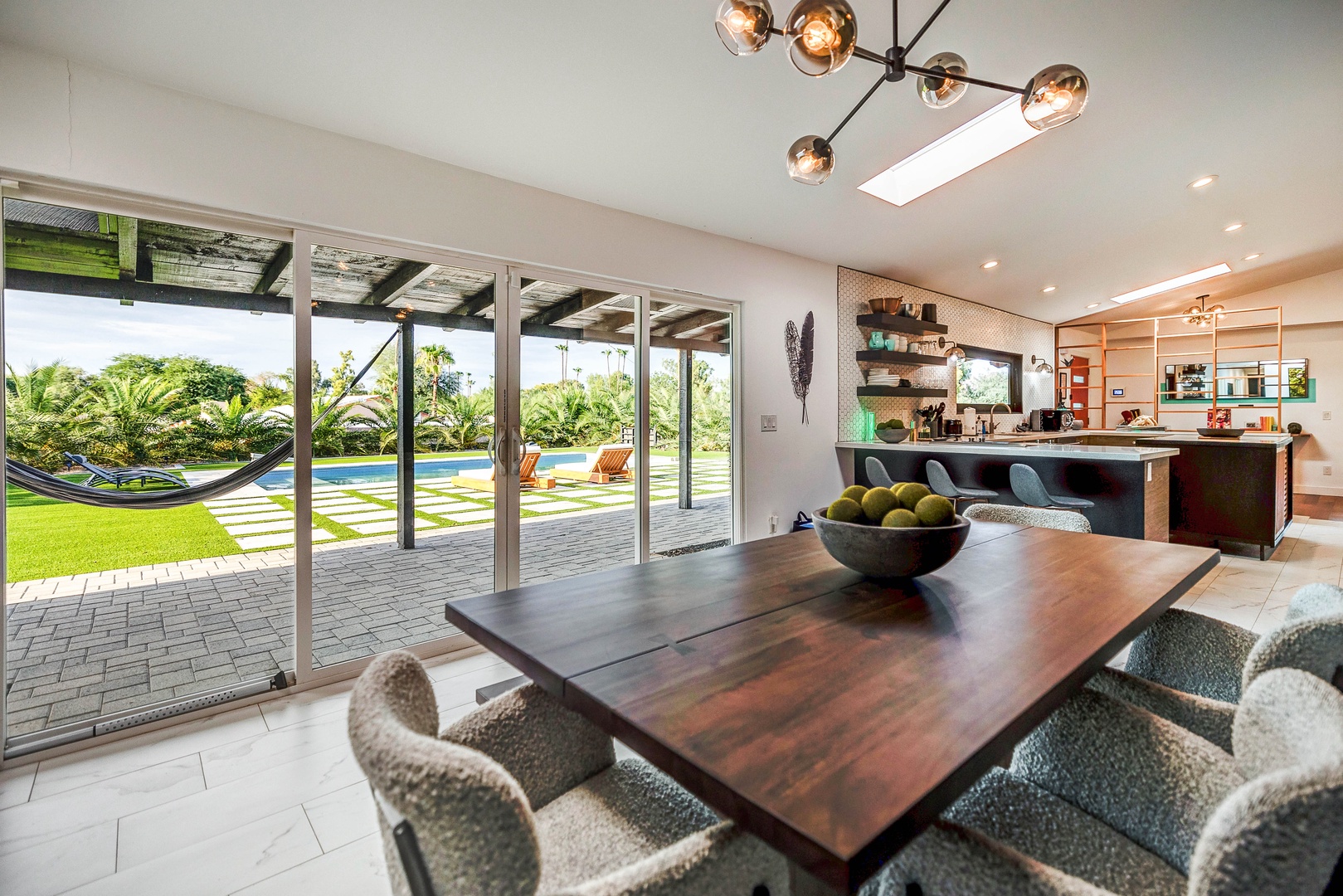 Dining Room with views of the backyard