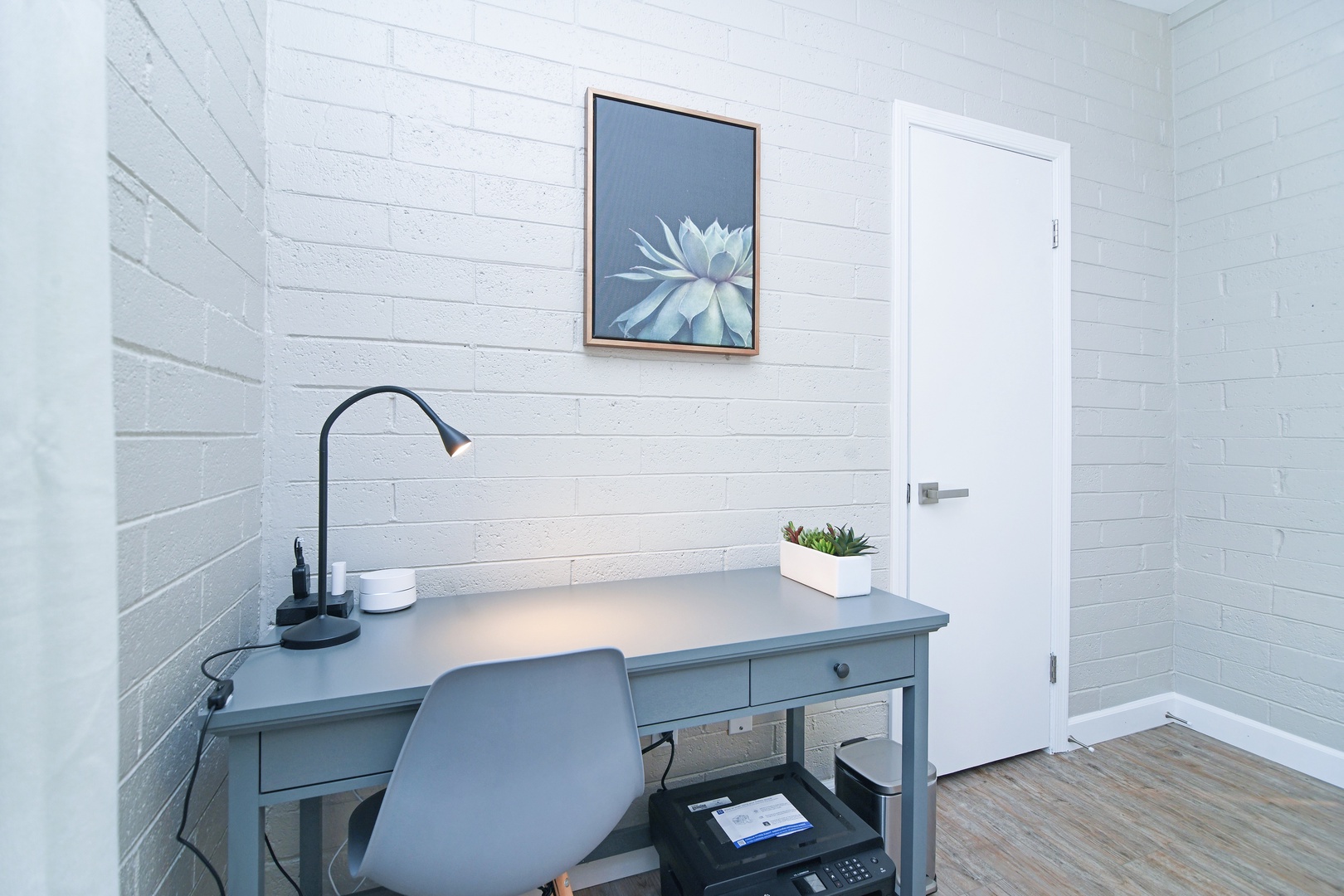 Unit 1 Bedroom 1: Office desk with wireless laser printer/scanner/copier. Access from your phone, tablet, or laptop!
