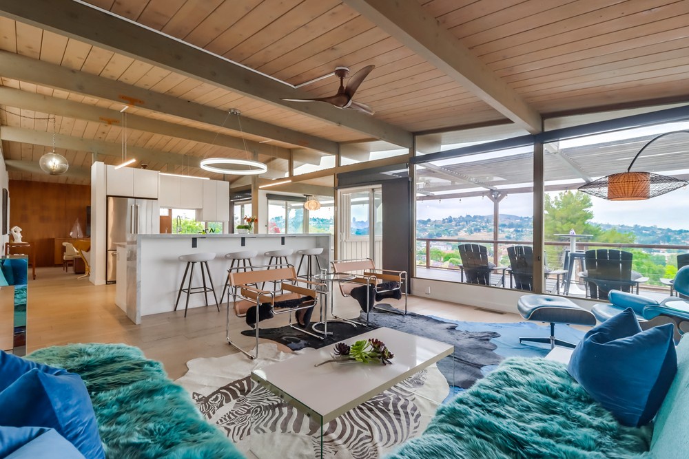 Formal living room with panoramic views