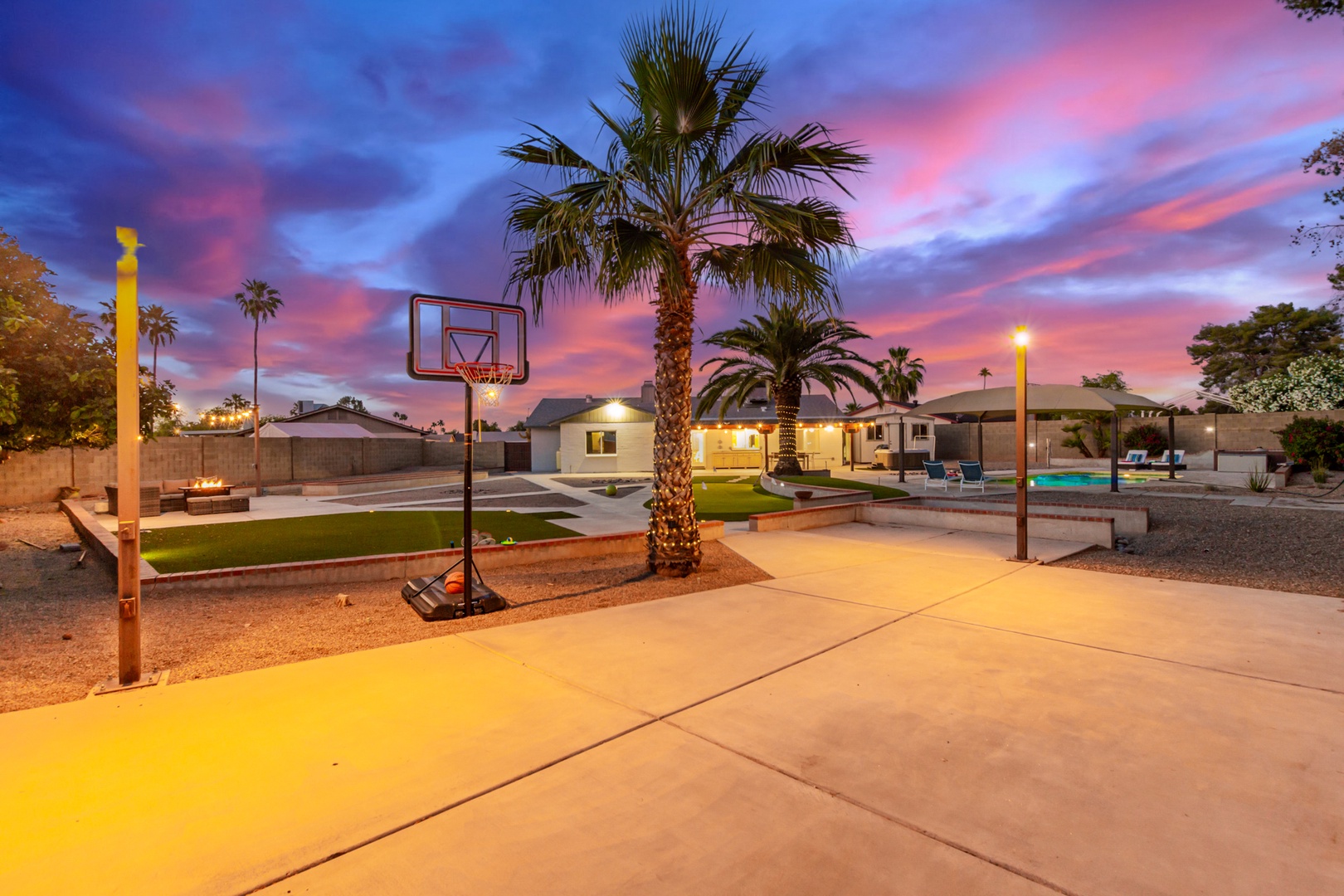 Outdoor basketball area