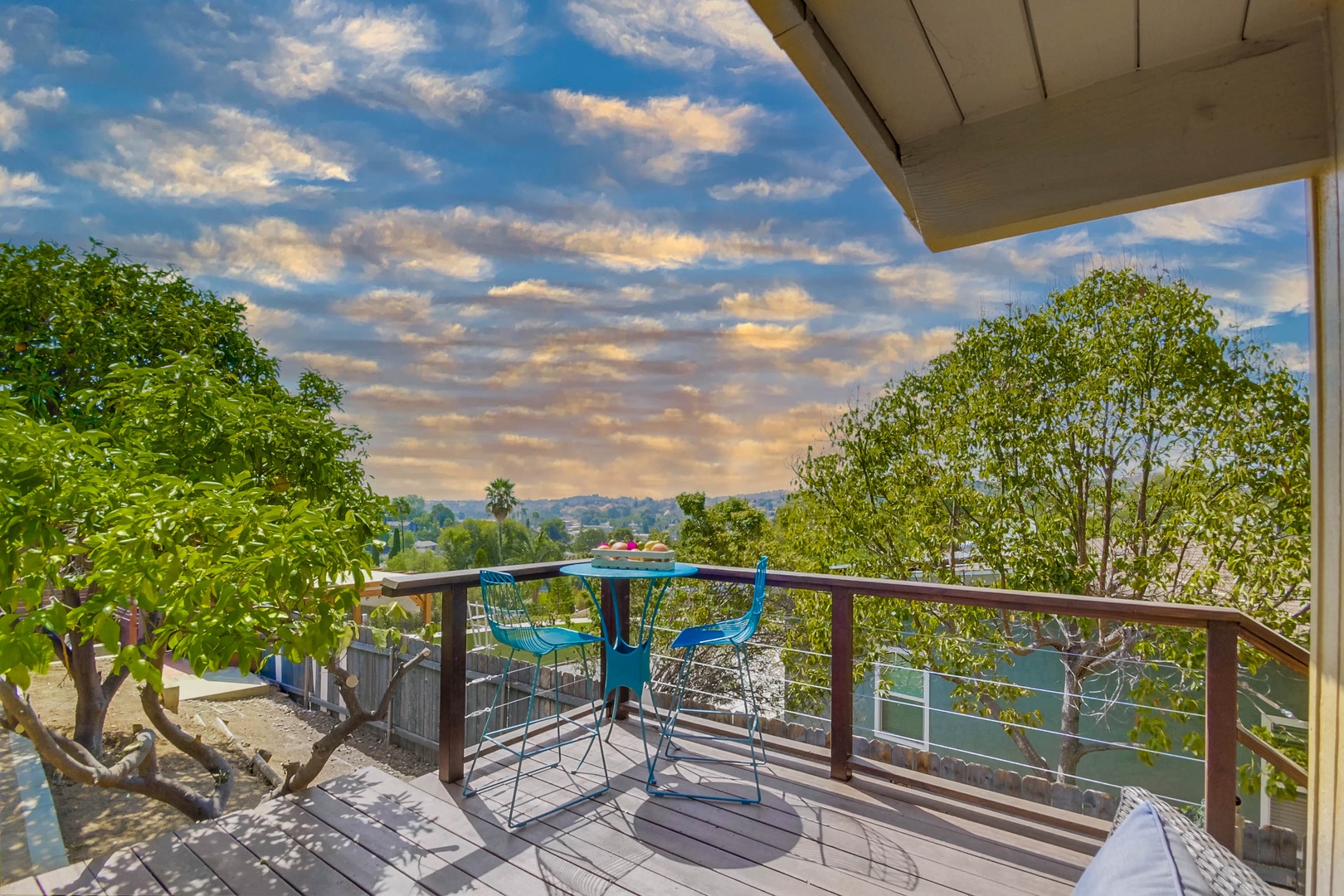 Private deck with views overlooking Mount Helix