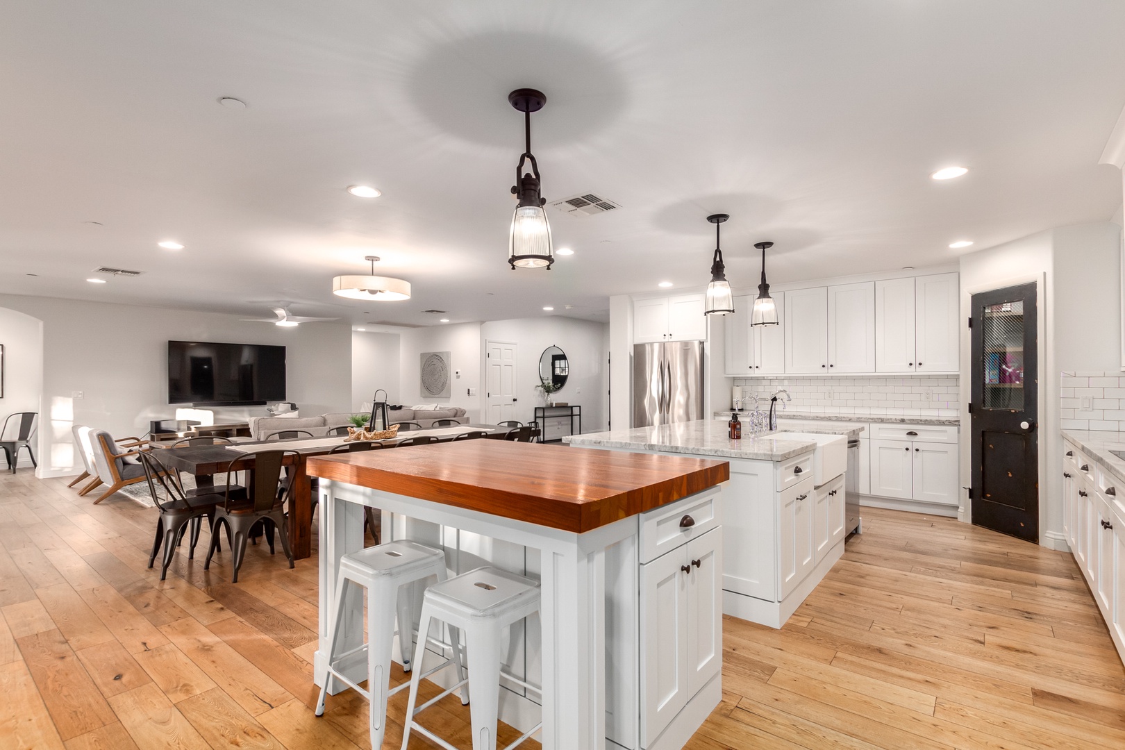 Large kitchen island with additional seating