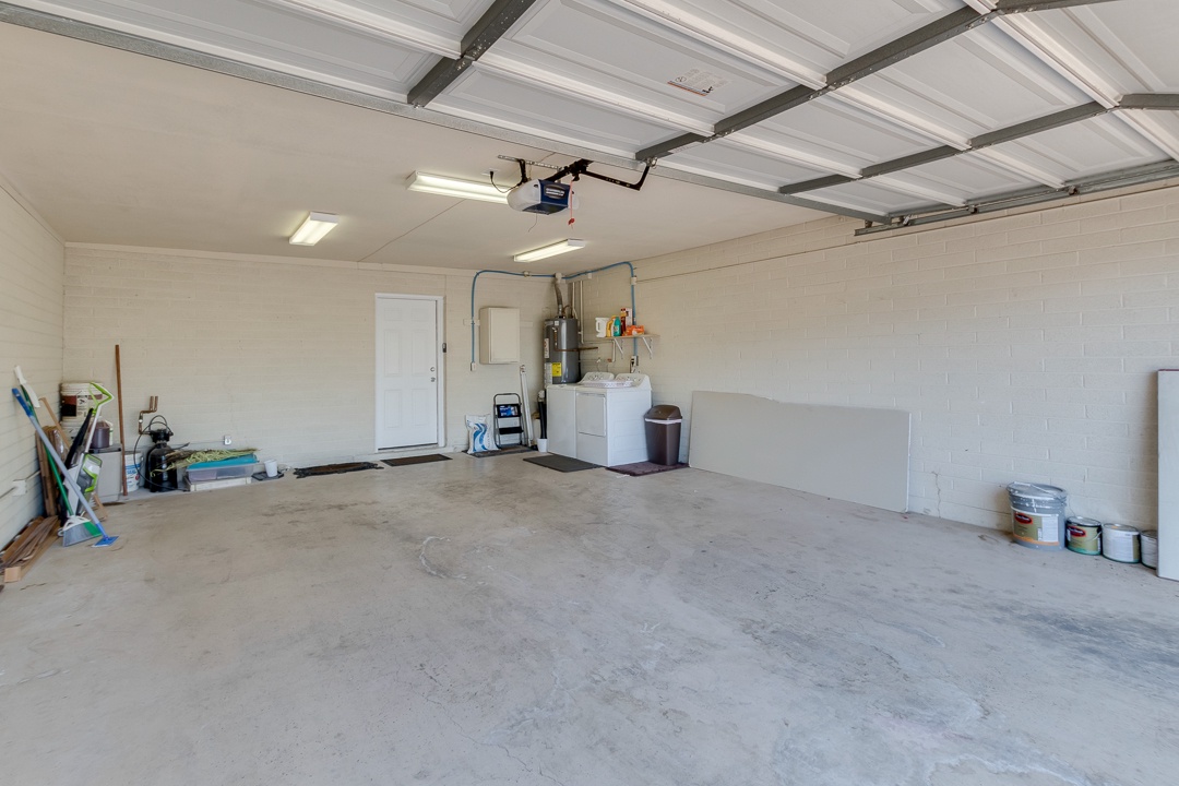 Garage with laundry area