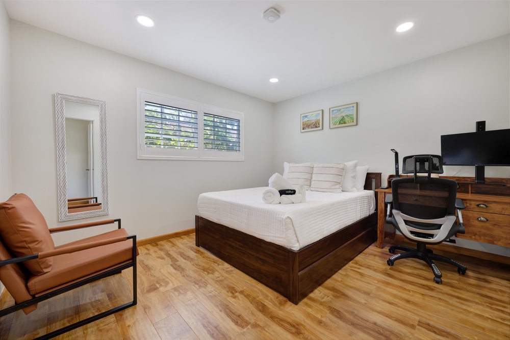 Bedroom 3: Queen Bed with Desk and Monitor