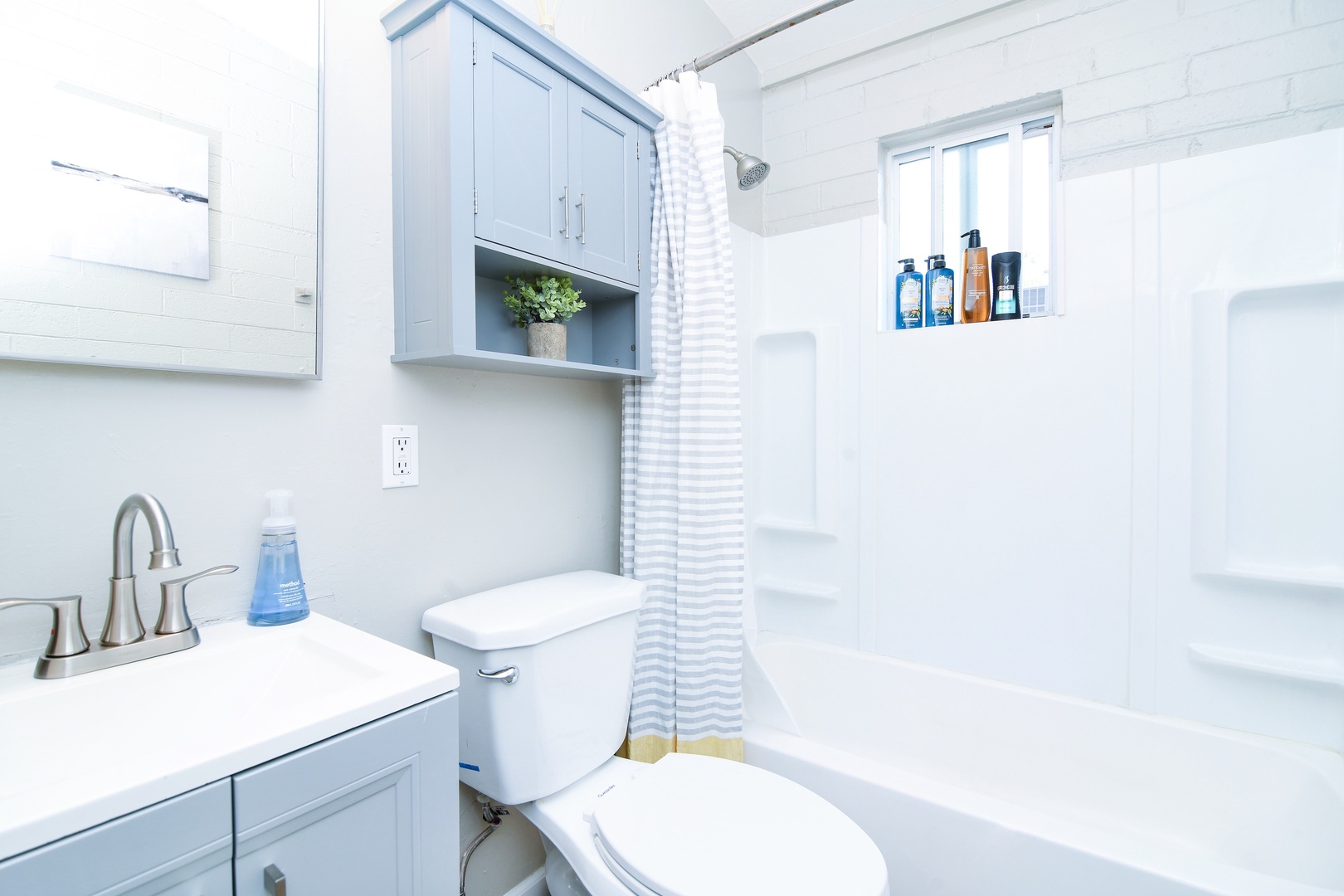 Bathroom with complimentary shampoos and body wash!