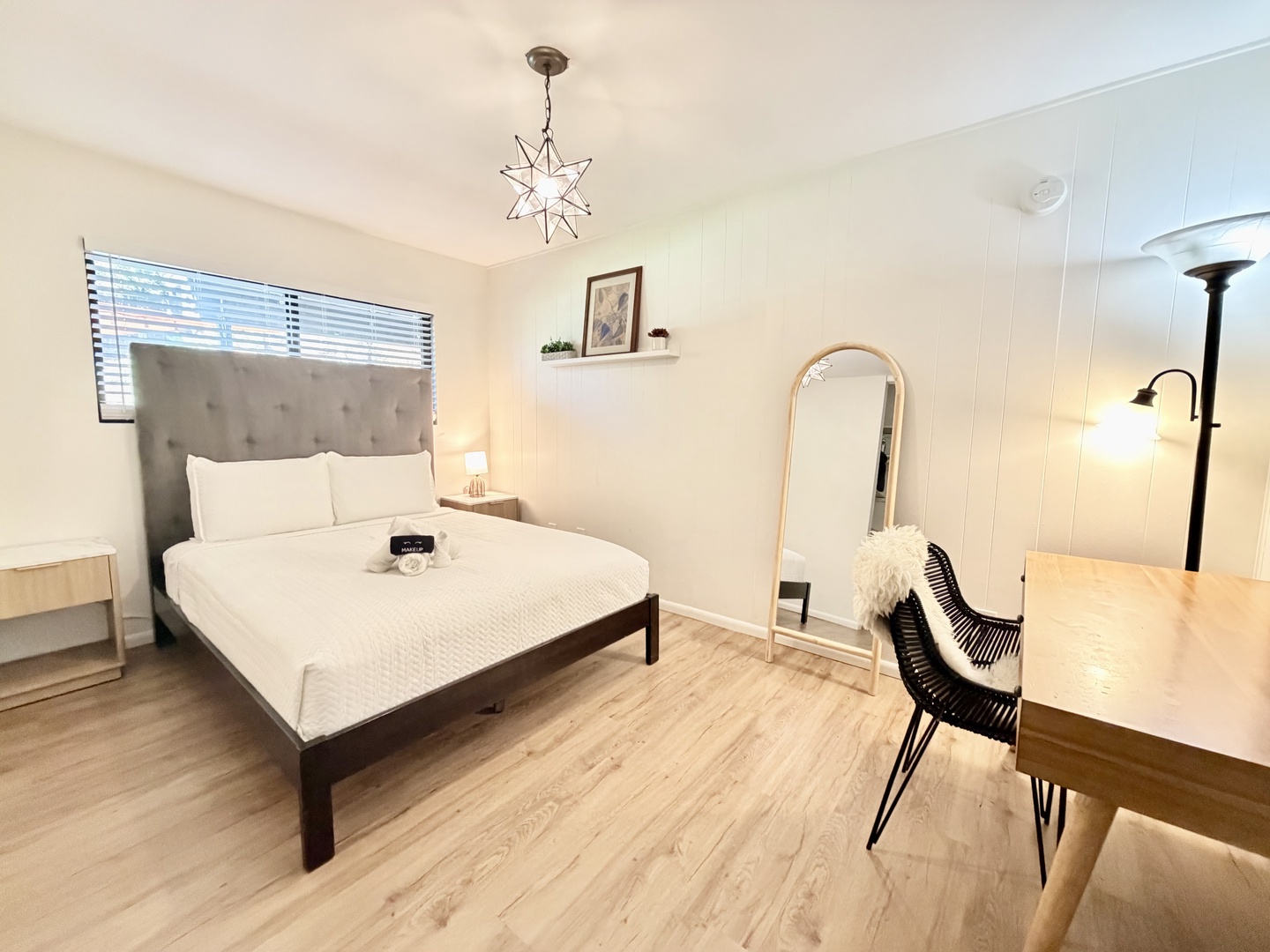 Bedroom 3: One Queen Bed and a dedicated workspace