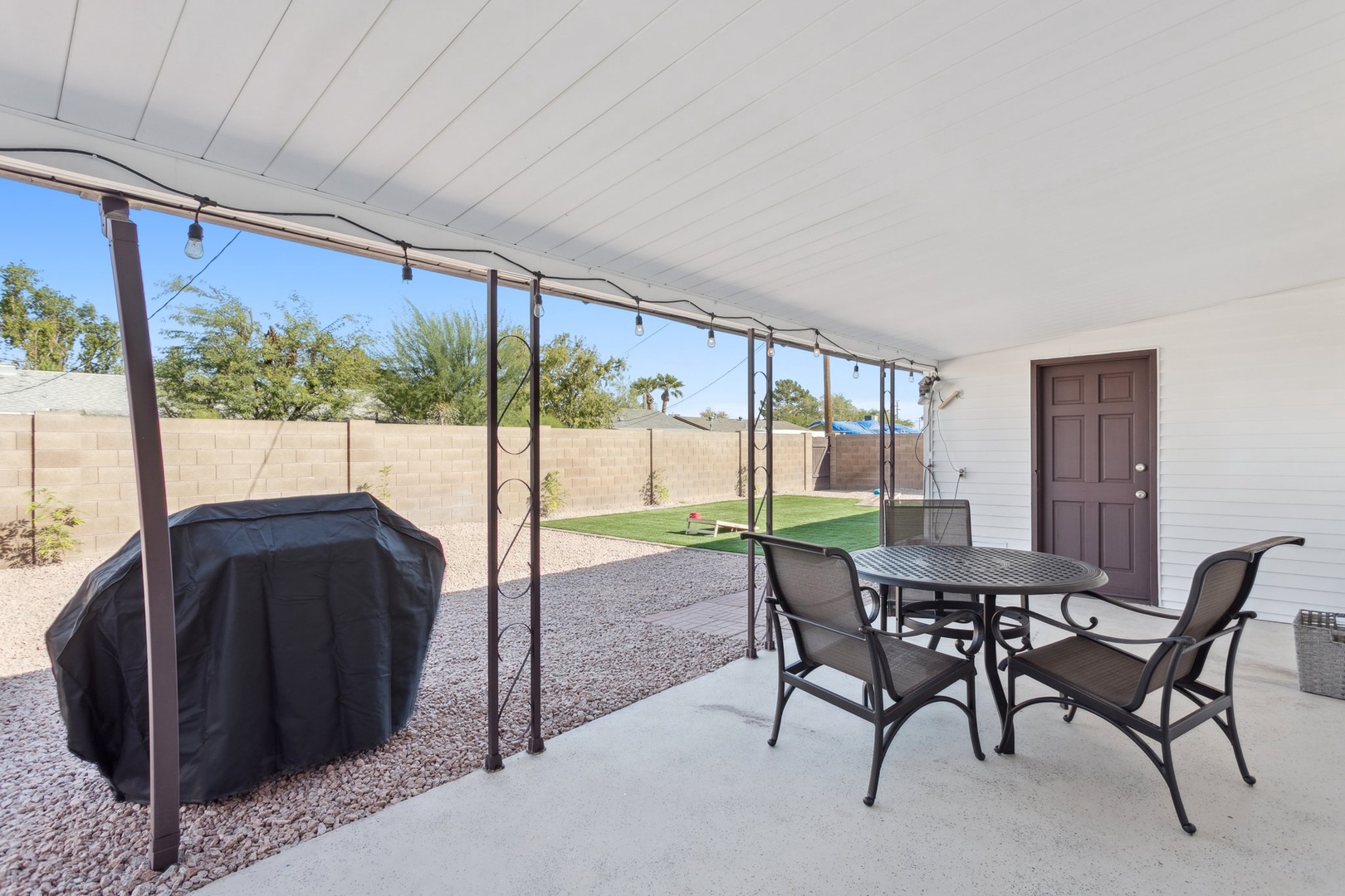 Backyard dining table and BBQ