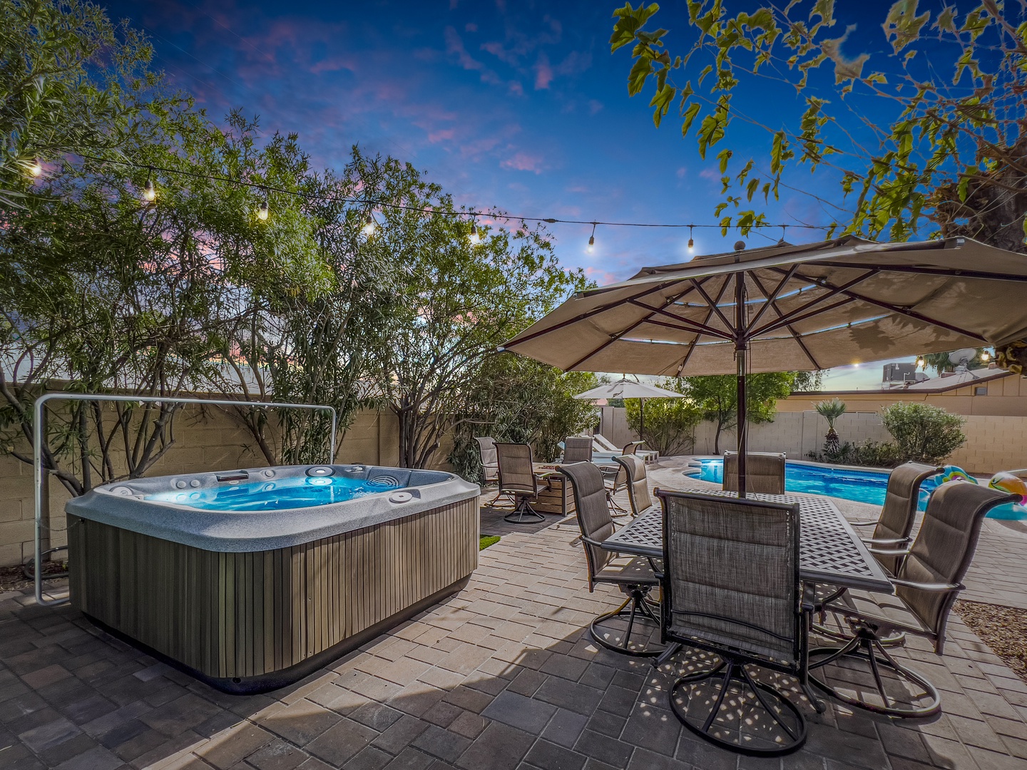 Hot tub and patio lounge