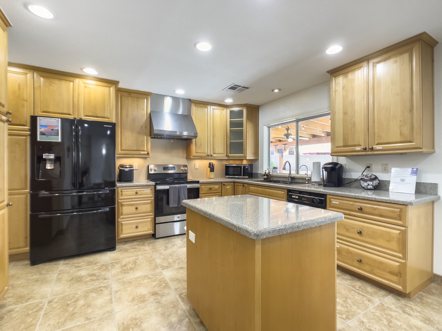 Large kitchen island.