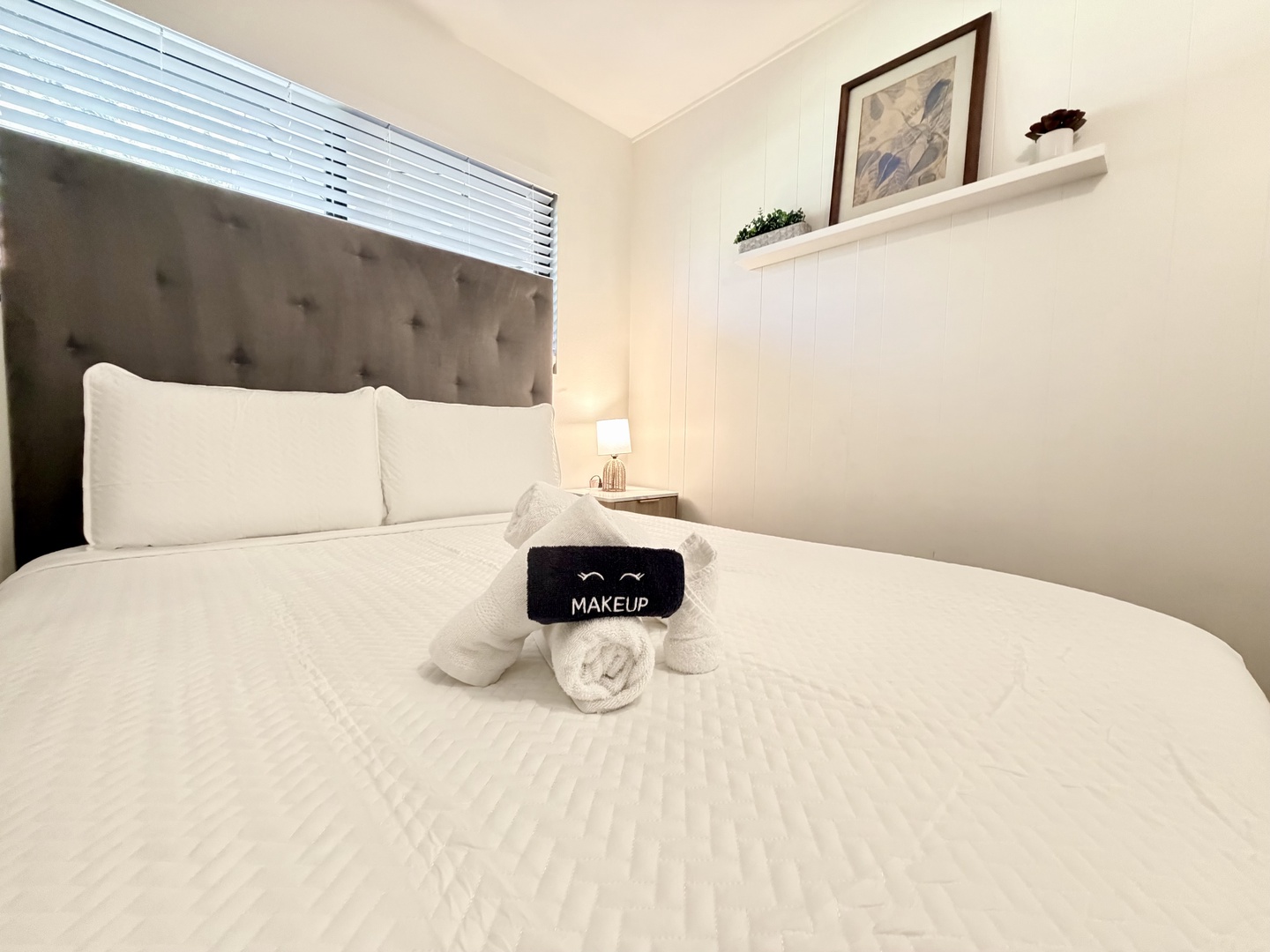 Bedroom 3: One Queen Bed and a dedicated workspace