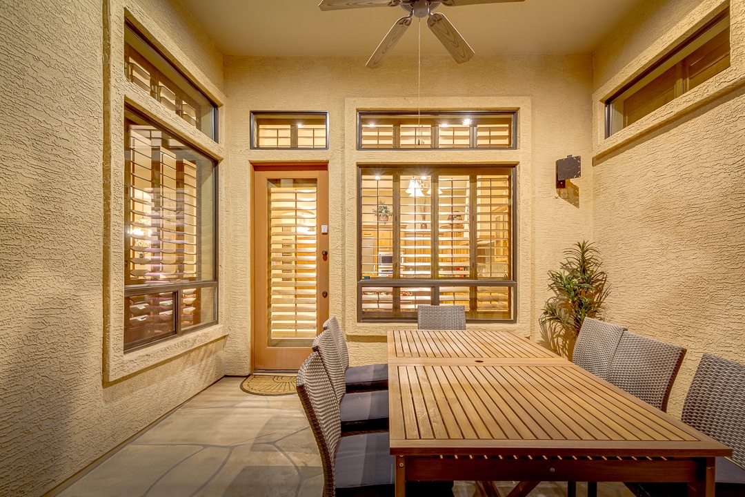 Covered Patio with Dining Table