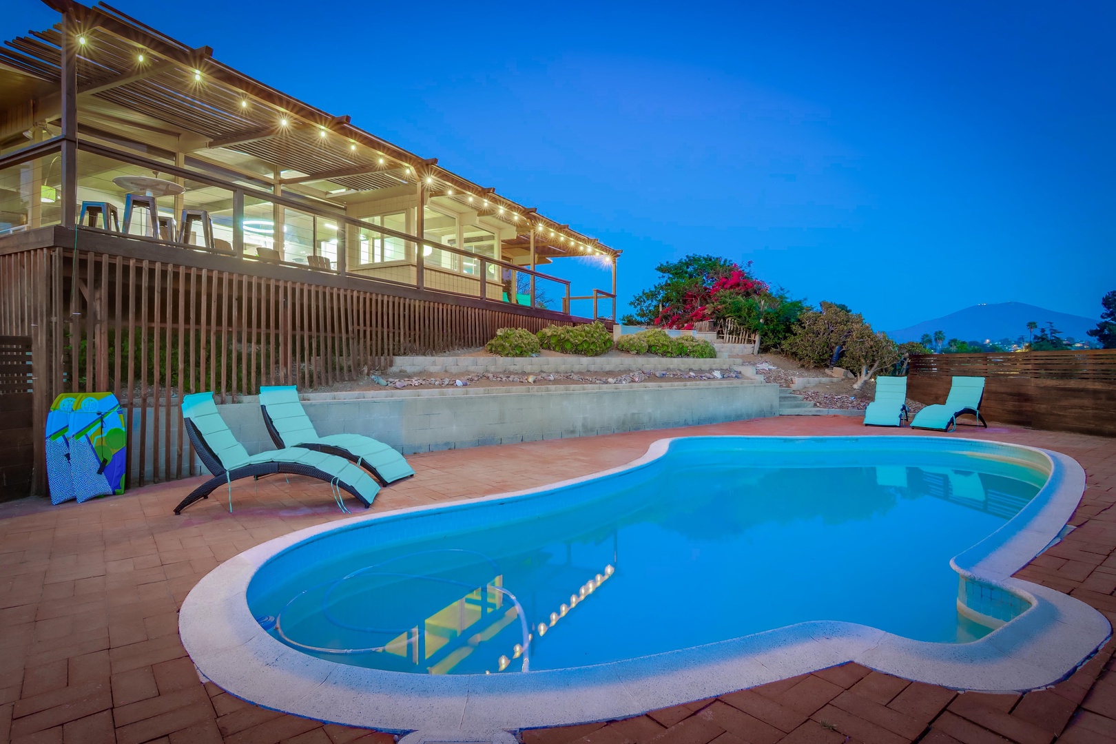 This home backyard/pool area is shared with the tenants/guests of the guesthouse located adjacent to the main house.