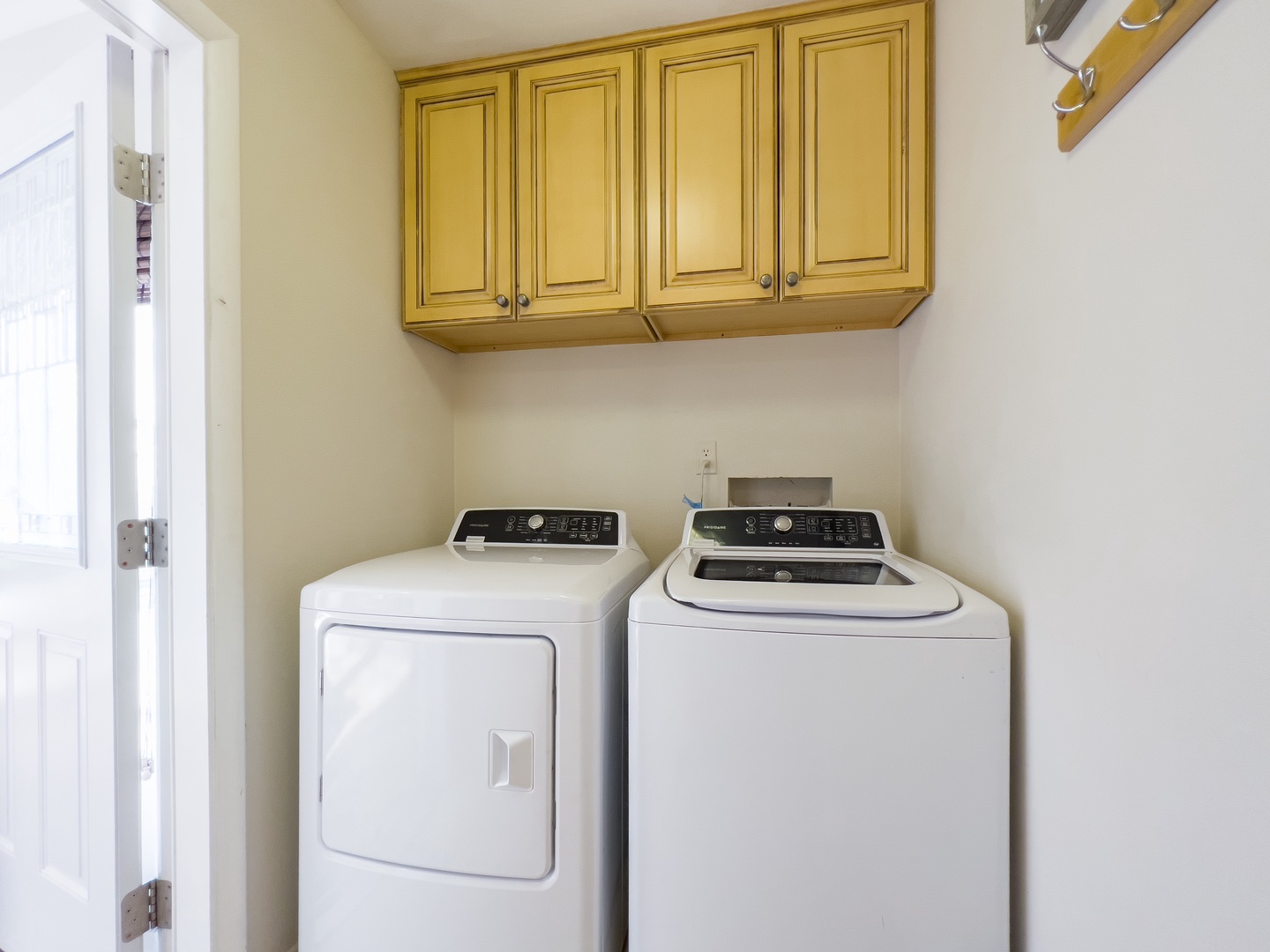 Washer and Dryer are available. Complimentary detergent available