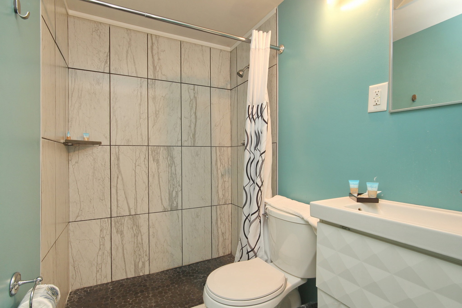 Enjoy a refreshing start with our well-stocked bathroom