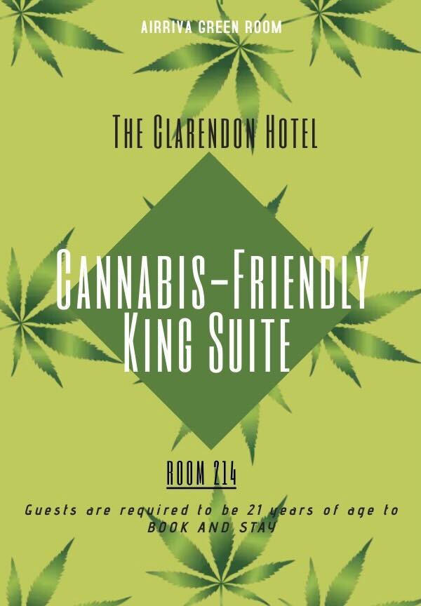 Cannabis-Friendly King Suite at Clarendon Hotel