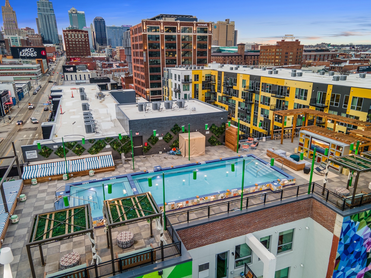 Stunning Rooftop pool at the KC Club