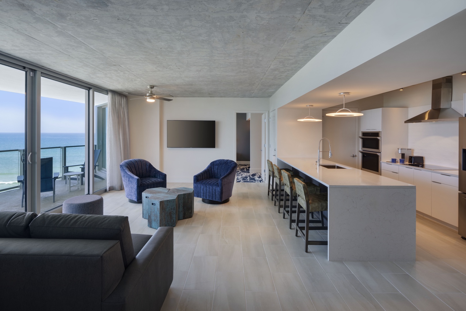 Sun-Kissed Serenity: Lounge in Style in the Welcoming Living Area with Terrace Access