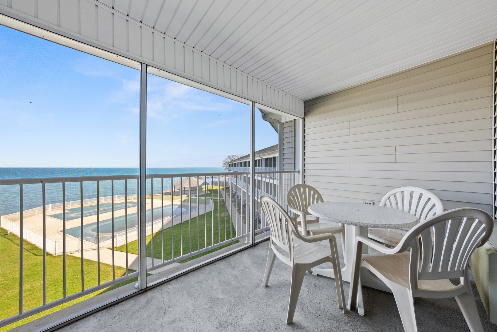 Find your happy place overlooking the majestic lake from your balcony