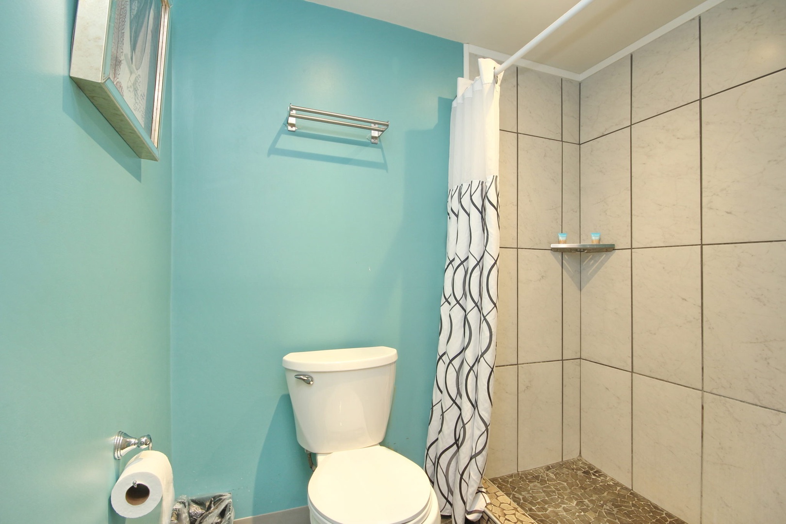 Clean restroom with modern amenities