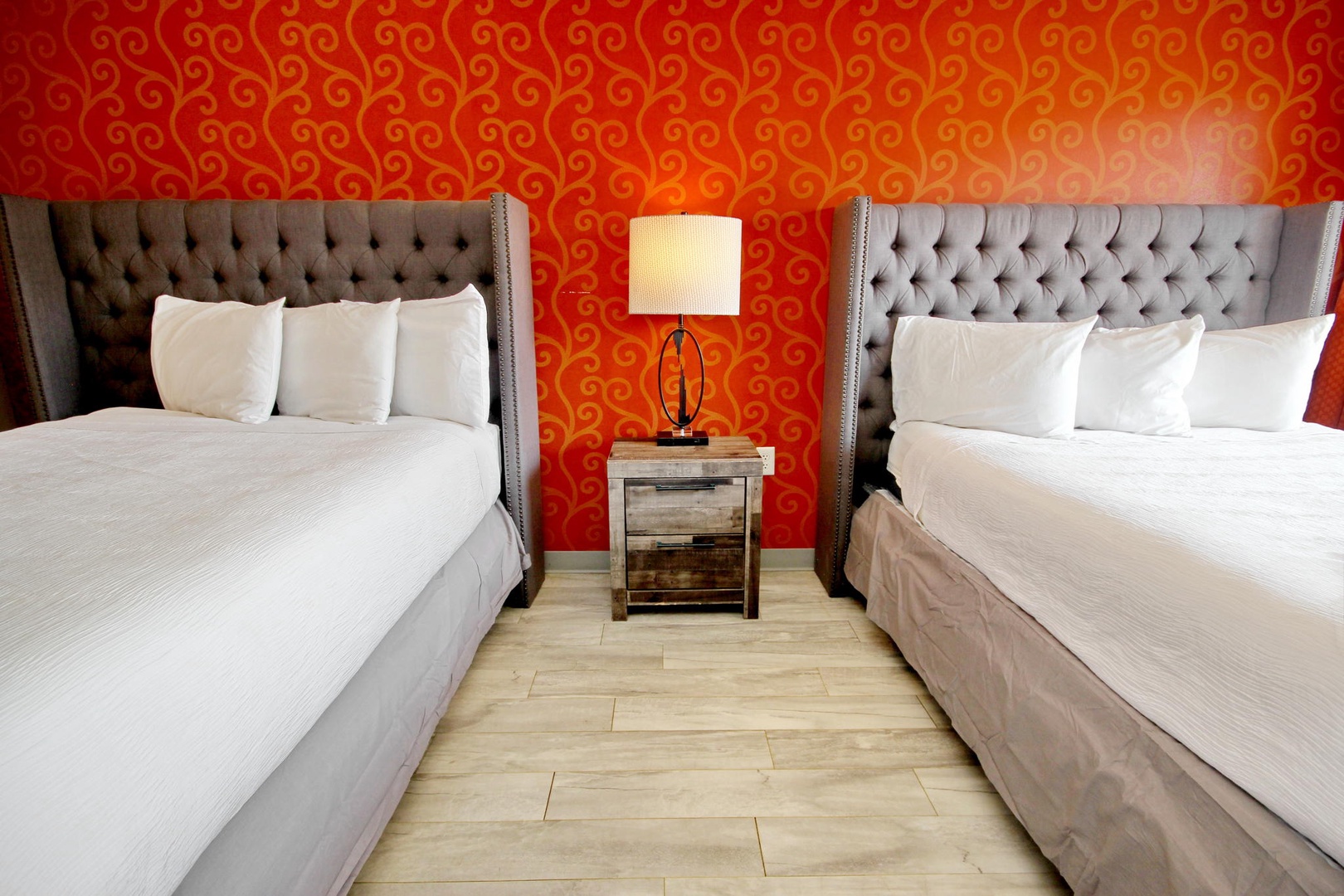 Poolside relaxation in the double queen room