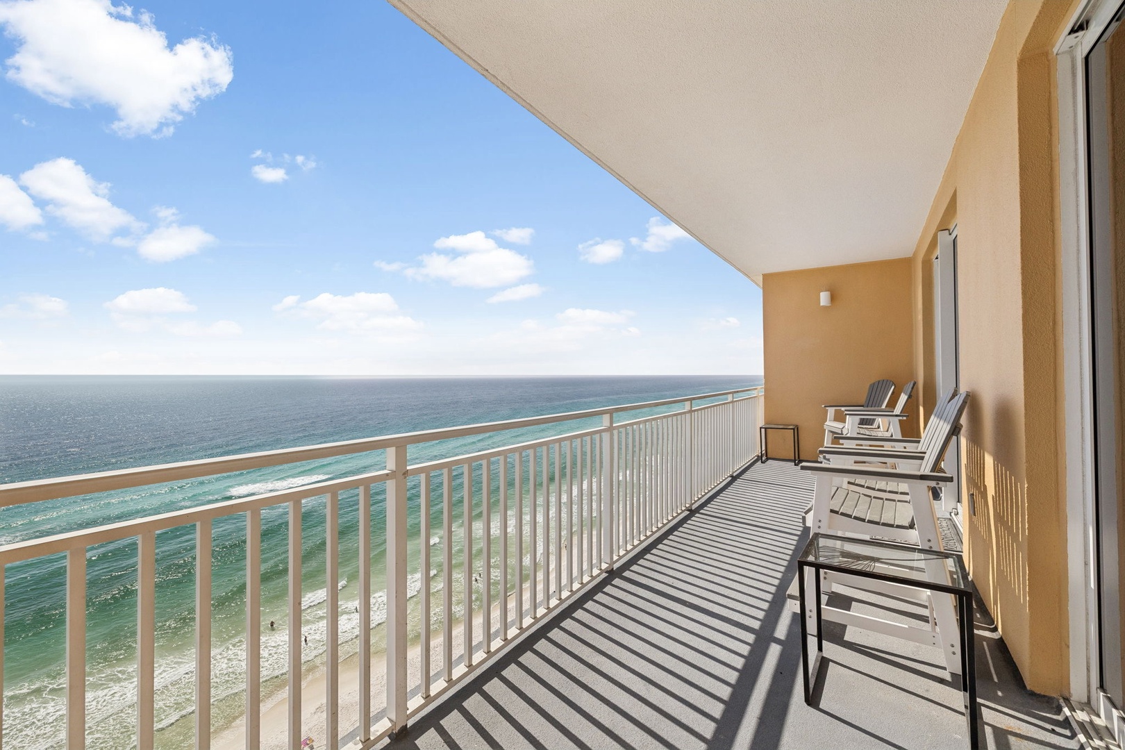 Step onto your private balcony where ocean waves meet endless blue skies and gentle sea breezes invite you to unwind completely.