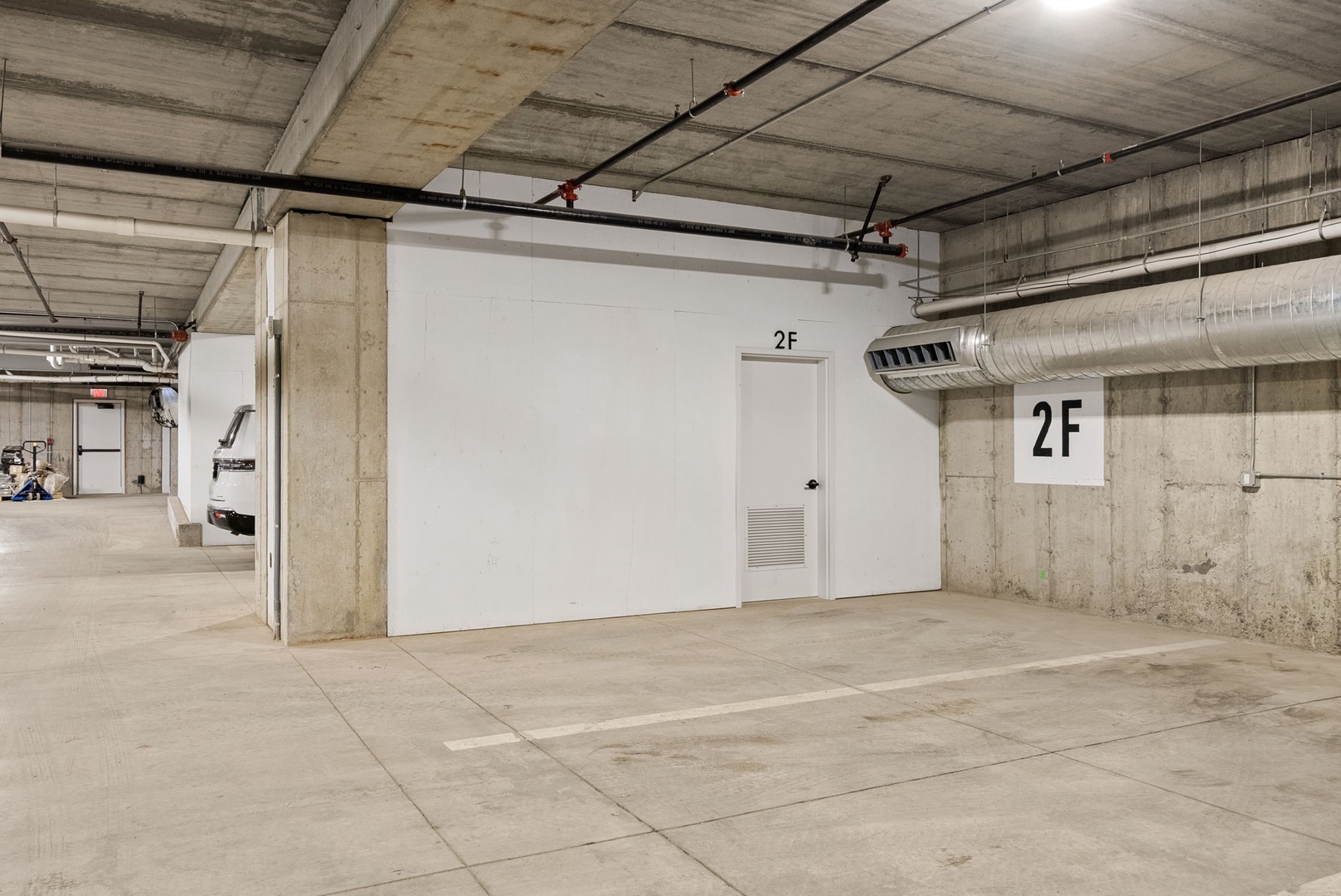 The property features secure underground parking with direct access to the second floor, offering convenient covered parking for your vehicle during your stay.