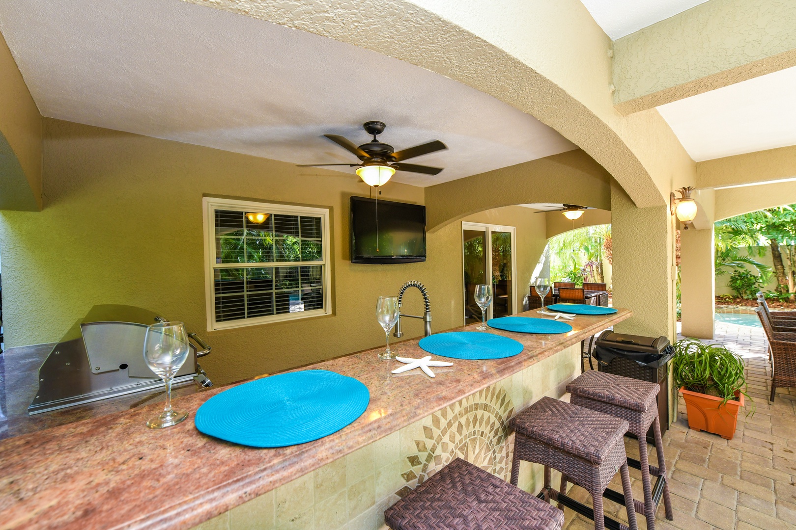 Outdoor Bar and TV