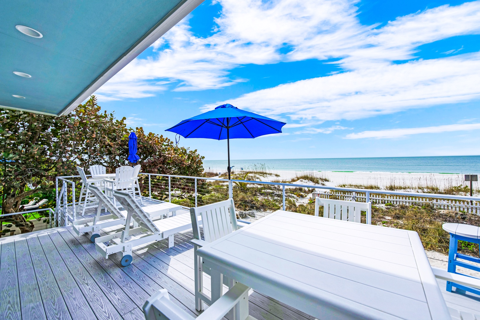 Side B - Beach Front Deck - Lounging and Dining Area