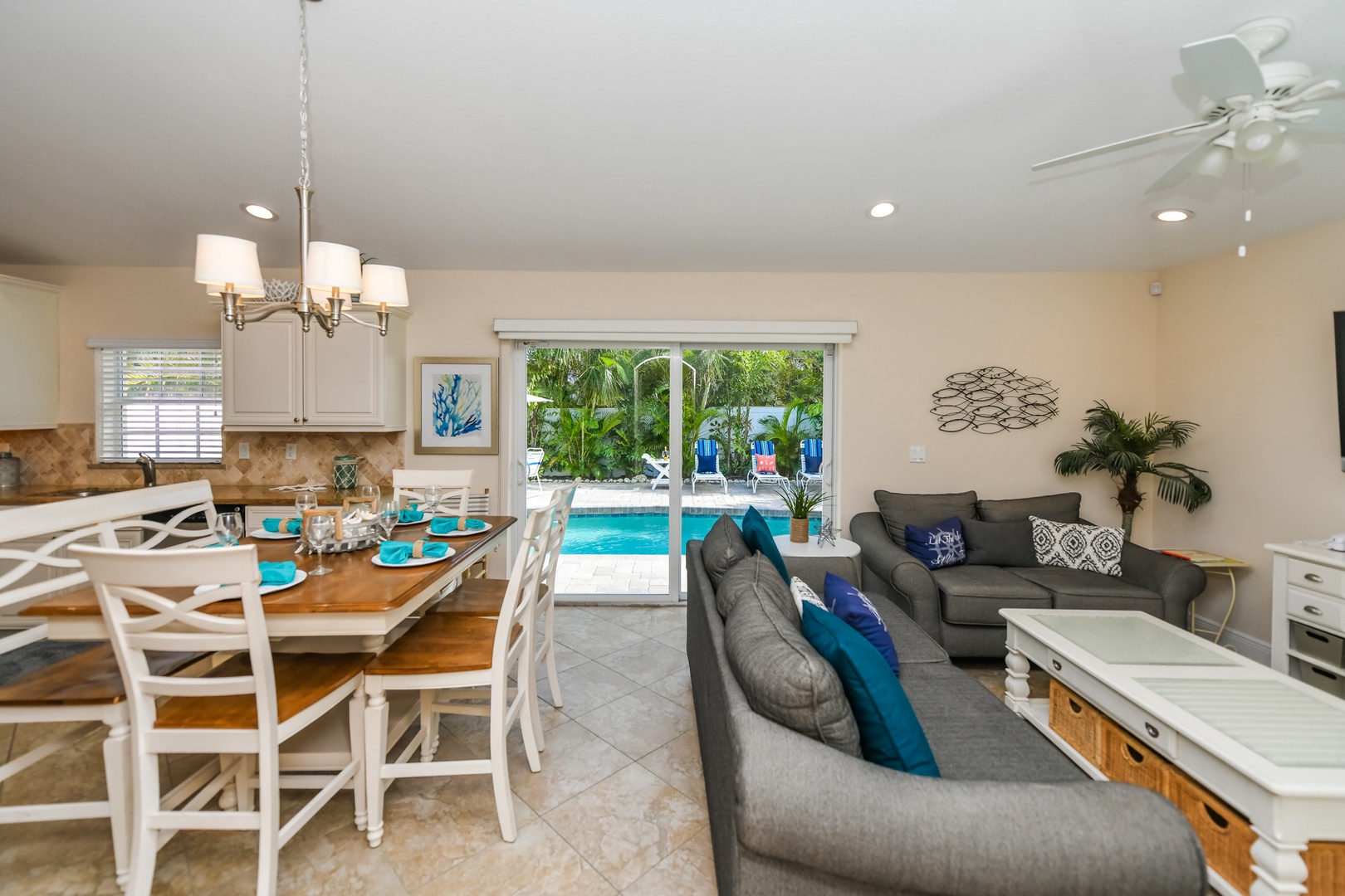 Open Space and Pool View from Living Room